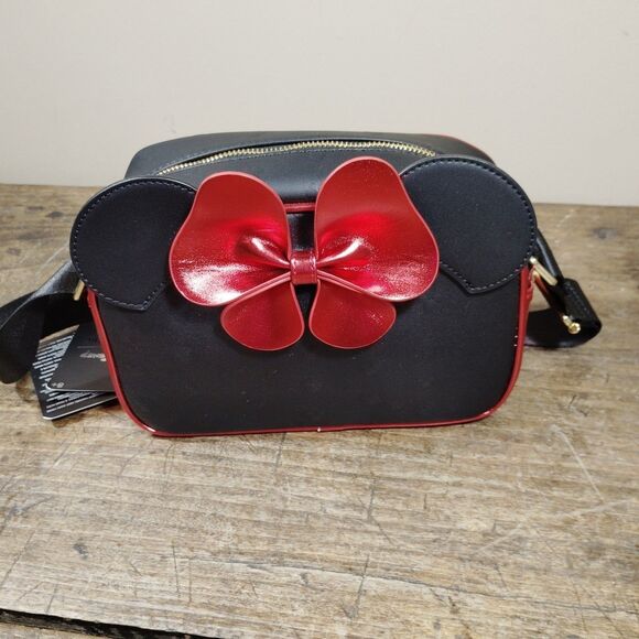 Loungefly Disney Minnie Mouse Purse Black Red Bow Ears Crossbody Bag NWT main image 4